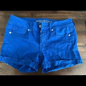 American Eagle Blue Denim Midi Shorts